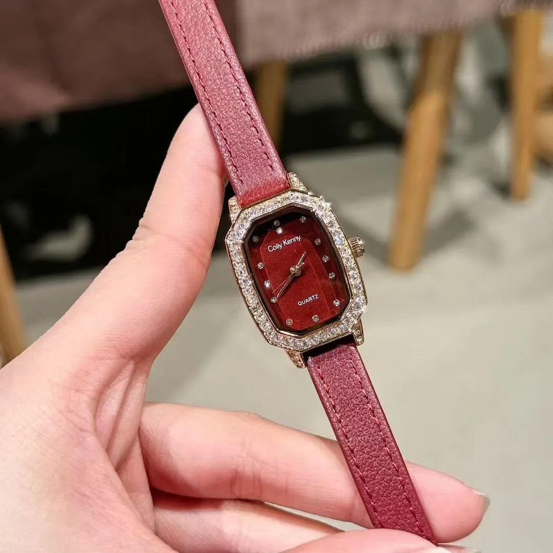 Alloy Ankela Red women's watch showing 8mm thickness and Chinese style design with various colour options
