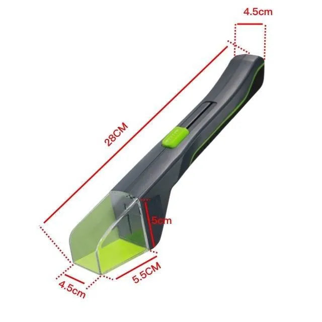 Green plastic handheld insect catcher for manual garden pest control