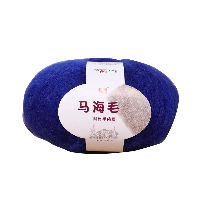 Mohair scarf DIY kit with wool ball and hand-weaving instructions for 180cm spring accessory