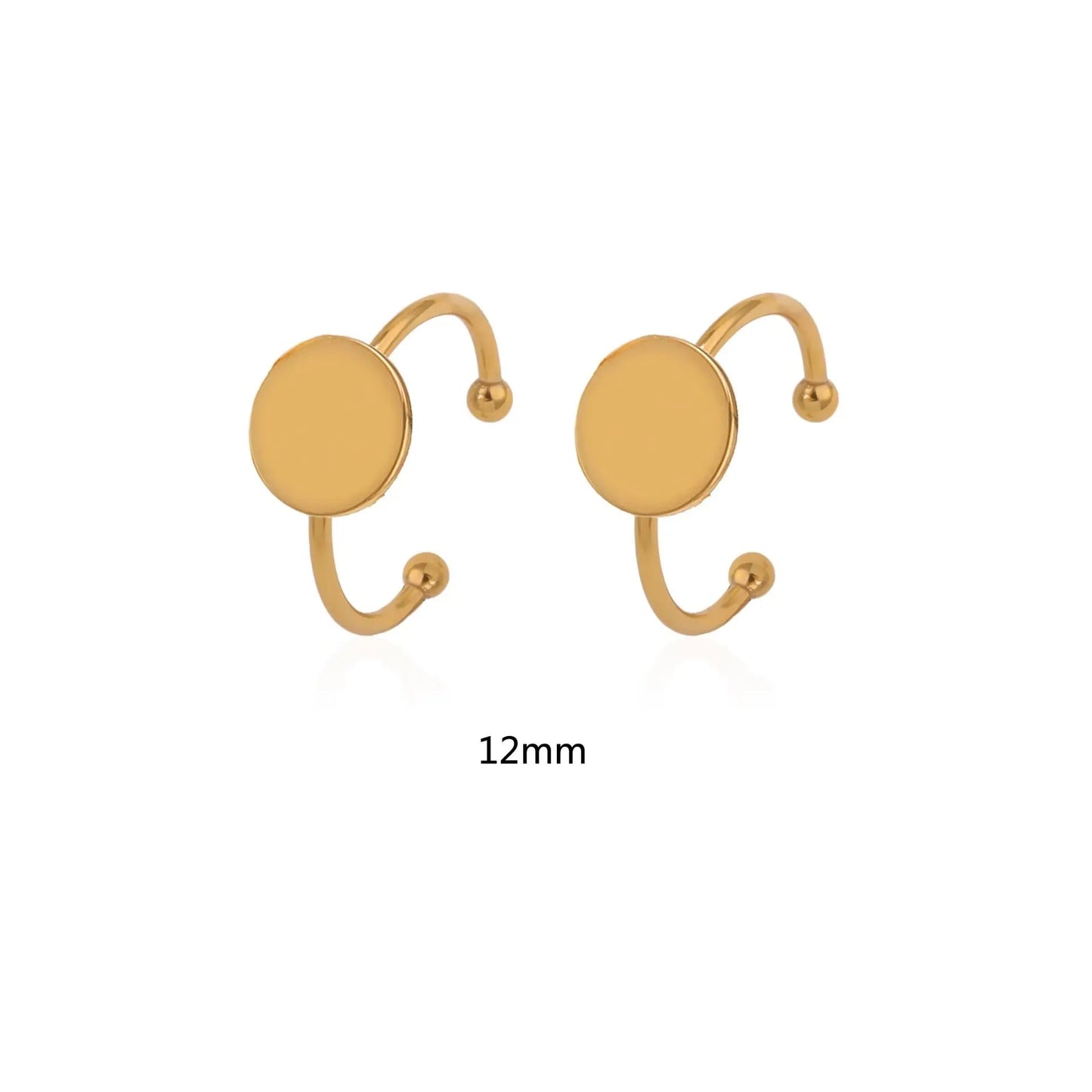 Stainless steel DIY ring setting with electroplated gold finish and totem pattern decoration