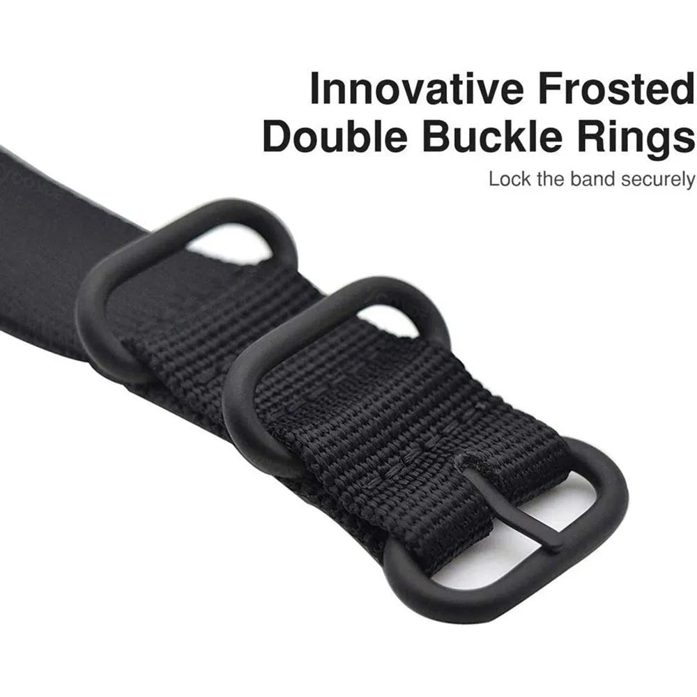 Army Green nylon three-ring buckle replacement strap for Fitbit Charge fitness tracker