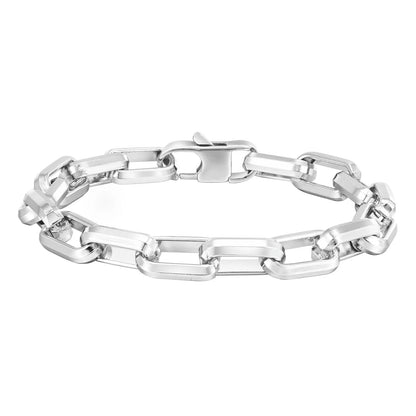 Men's titanium steel bracelet with square chain design in electroplated finish