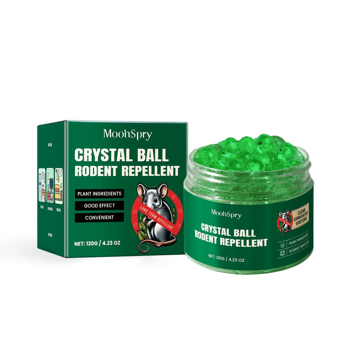 60ml natural rat repellent spray bottle with clove and peppermint oils for outdoor and car use