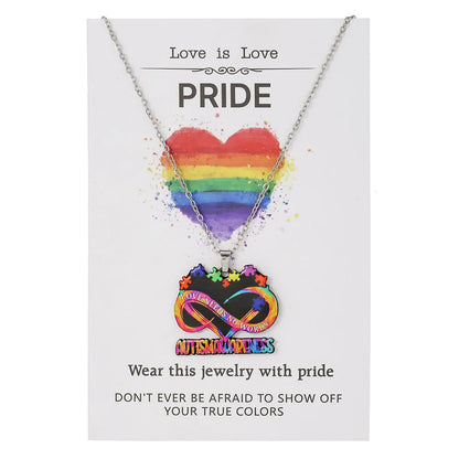 Stainless steel necklace and bracelet set with inspirational colour printing for female wear