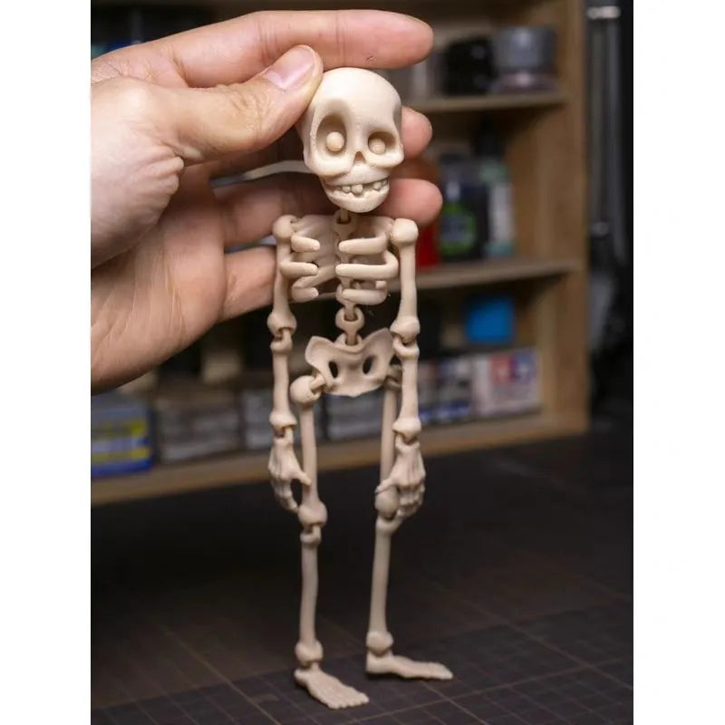 3D printed skull refrigerator magnet in luminous green colour, 18cm high Halloween decoration