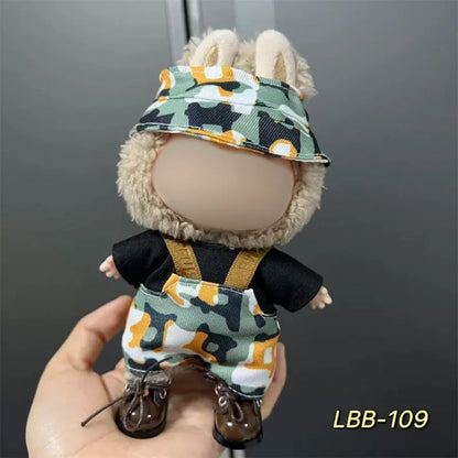 Plastic costume for 17cm vinyl doll in style LBB100 with size chart for fit guidance