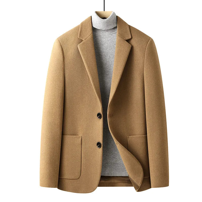 Men's slim-fit wool suit in grey colour with non-ironing fabric for autumn and winter wear