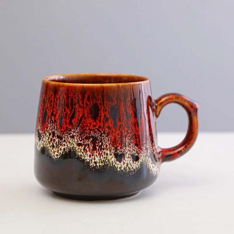 350ml large capacity retro style coffee mug with 8.5cm height and 8cm diameter