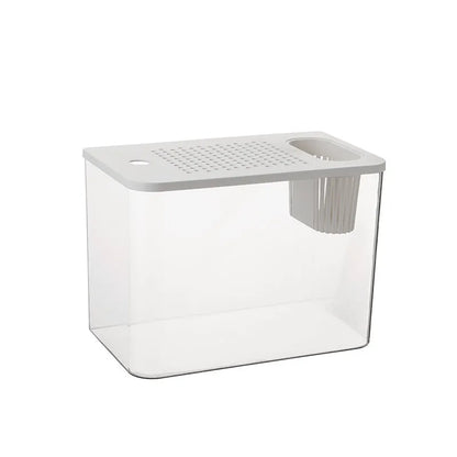 Black ecological betta tank with cover measuring 32cm length, 18.5cm width, and 23cm height