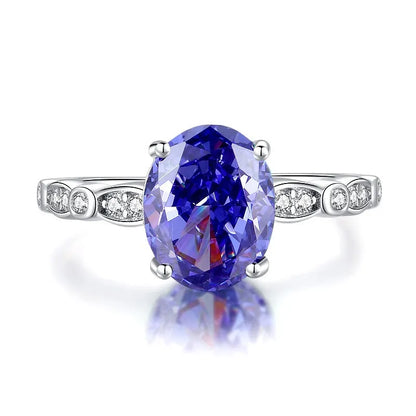 Heart-shaped sterling silver ring with zircon stone in ice flower cut, showing 1.5 cm width and 1.8 cm height dimensions