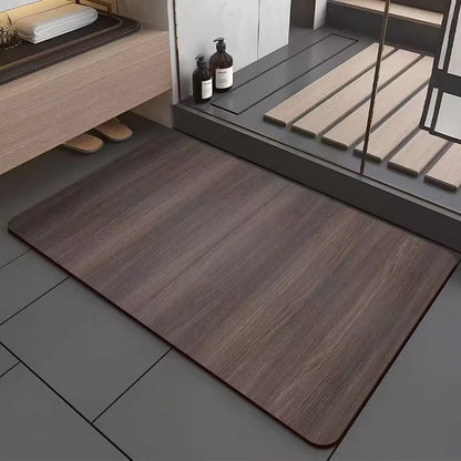 American-style wood grain bathroom floor mat with geometric pattern in diatom ooze material, non-slip and antifouling