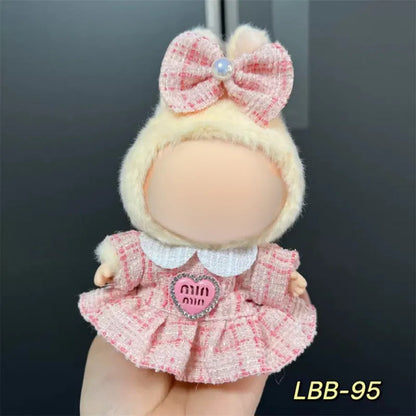 Plastic costume for 17cm vinyl doll in style LBB100 with size chart for fit guidance