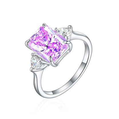 S925 Sterling Silver Colorful Rhinestone Fashion Ring for Women in various colors