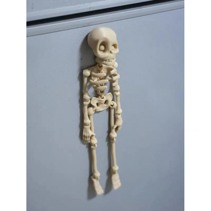 3D printed skull refrigerator magnet in luminous green colour, 18cm high Halloween decoration