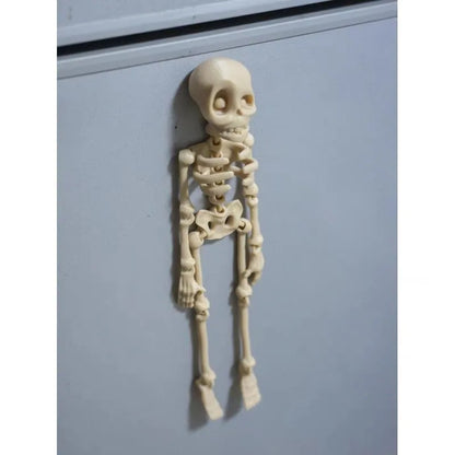 3D printed skull refrigerator magnet in luminous green colour, 18cm high Halloween decoration