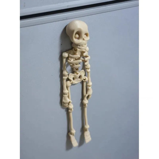 3D printed skull refrigerator magnet in luminous green colour, 18cm high Halloween decoration