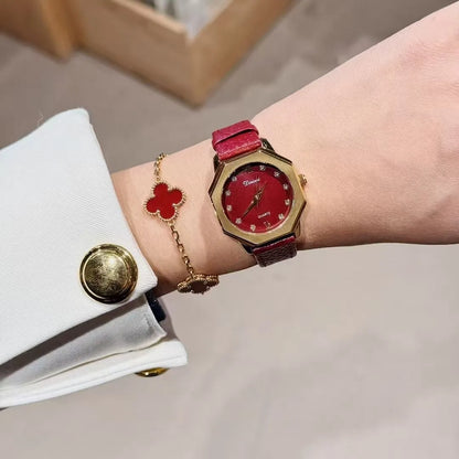 Alloy Ankela Red women's watch showing 8mm thickness and Chinese style design with various colour options