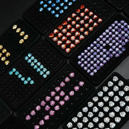 Heart-shaped moissanite stones in multiple colours and sizes for jewellery making