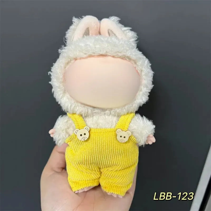 Plastic costume for 17cm vinyl doll in style LBB100 with size chart for fit guidance