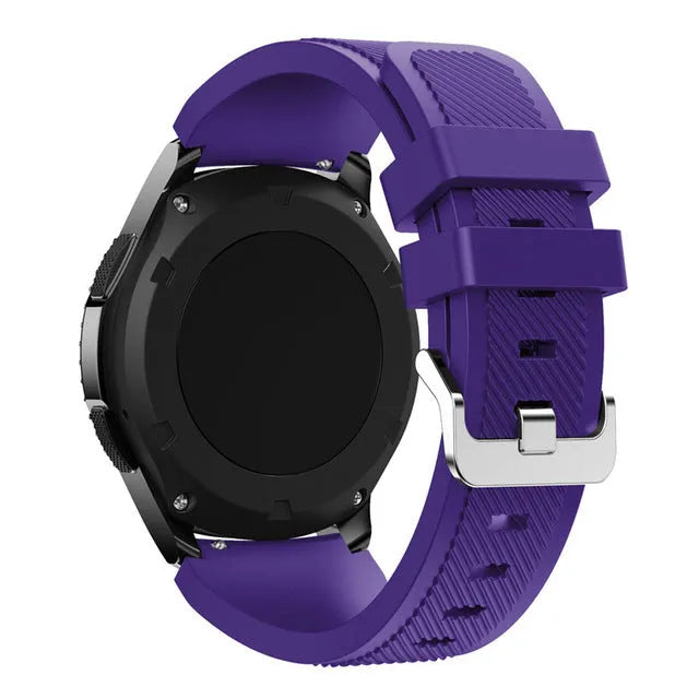 S3 Twill compatible silicone sports watch strap in multiple colours showing 125mm by 98mm dimensions