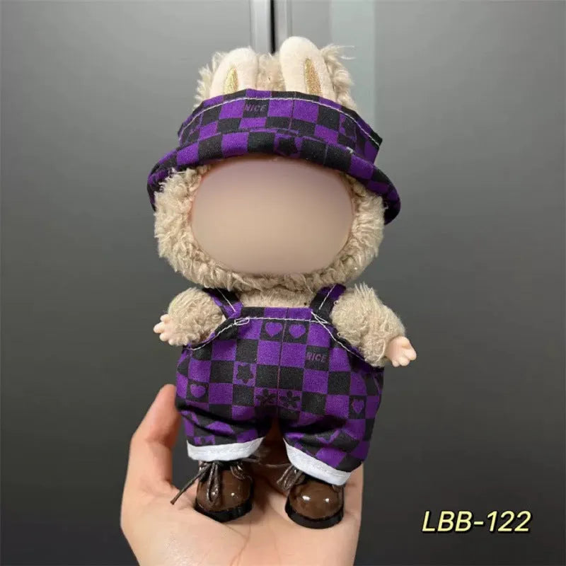 Plastic costume for 17cm vinyl doll in style LBB100 with size chart for fit guidance