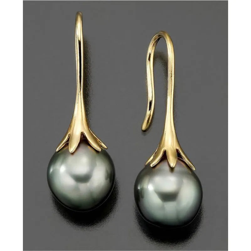 Gold retro geometric women's earrings with electroplated finish on alloy construction