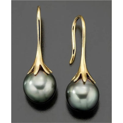Gold retro geometric women's earrings with electroplated finish on alloy construction