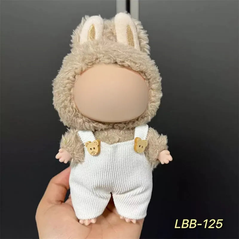 Plastic costume for 17cm vinyl doll in style LBB100 with size chart for fit guidance