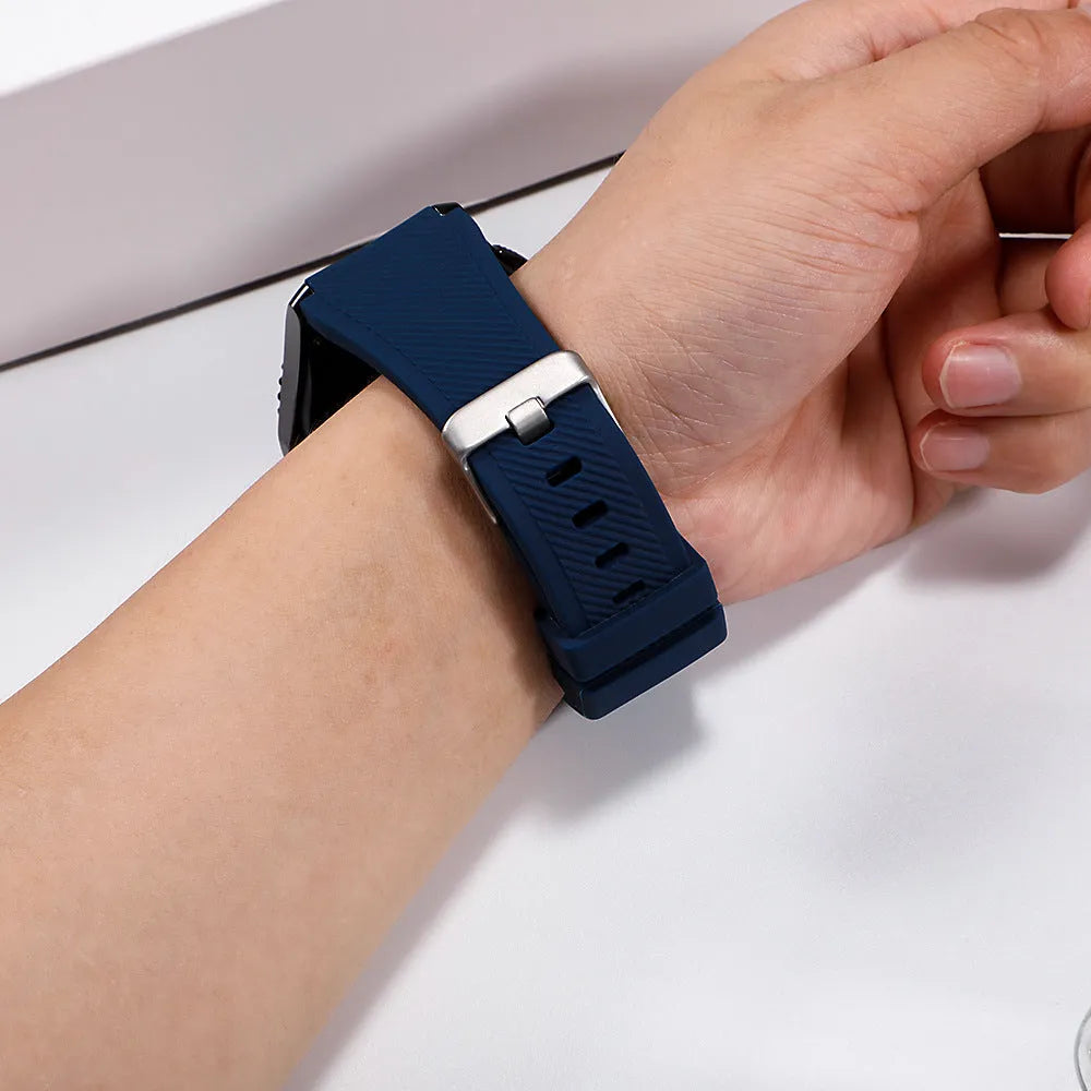 S3 Twill compatible silicone sports watch strap in multiple colours showing 125mm by 98mm dimensions