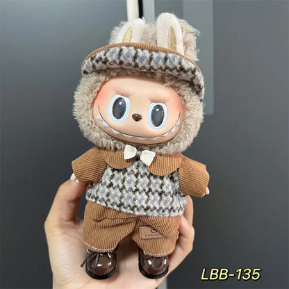 Plastic costume for 17cm vinyl doll in style LBB100 with size chart for fit guidance