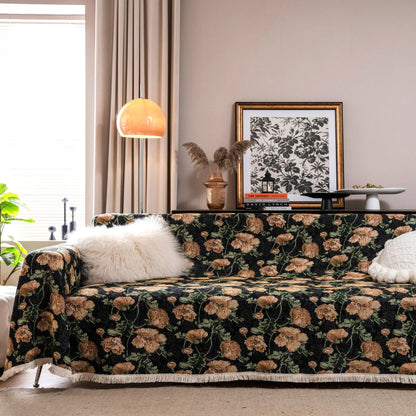American country jacquard sofa cover with anti-hair scratch design in cherry white beard colour