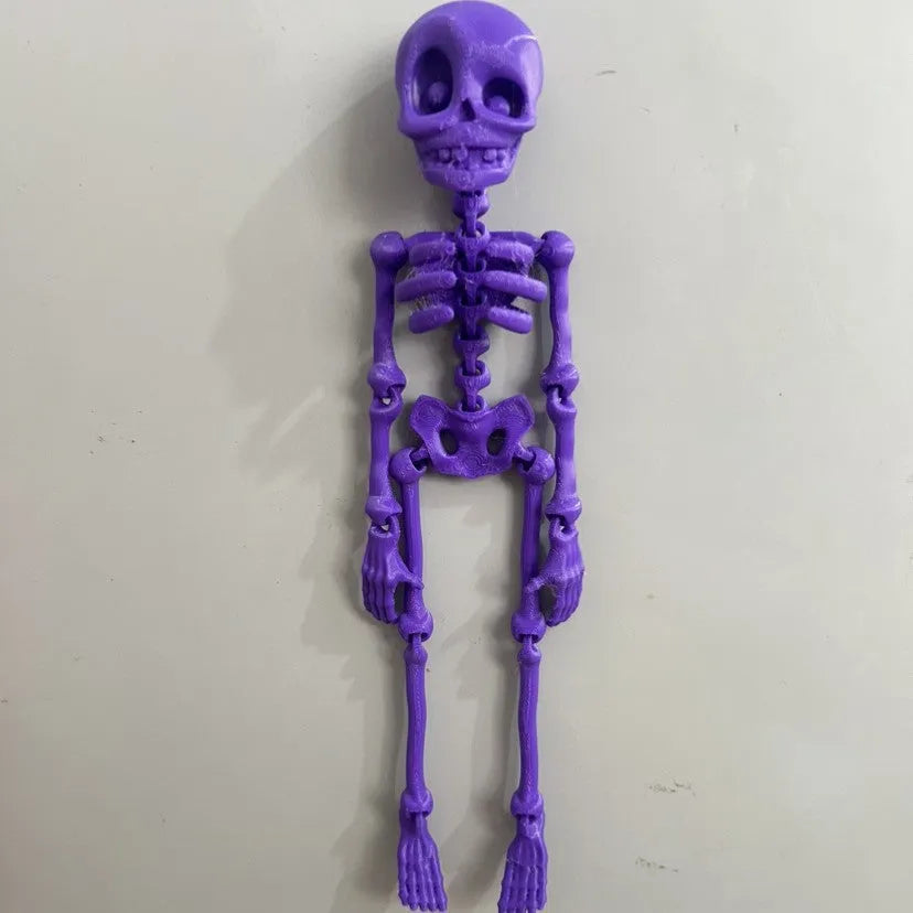 3D printed skull refrigerator magnet in luminous green colour, 18cm high Halloween decoration