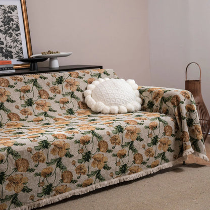 American country jacquard sofa cover with anti-hair scratch design in cherry white beard colour