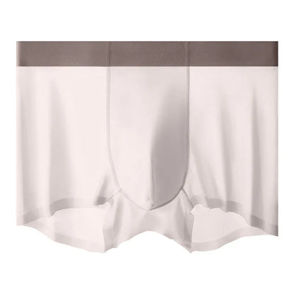 Ice Silk men's shorts in bean green colour showcasing seamless knit design and mid waist fit.