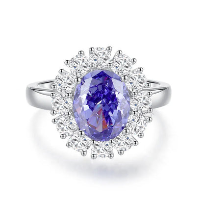 Heart-shaped sterling silver ring with zircon stone in ice flower cut, showing 1.5 cm width and 1.8 cm height dimensions