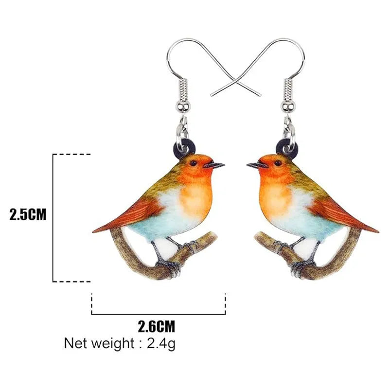 Acrylic Blue Titmouse geometric pendant earrings with snake detail elements, lightweight 5g design