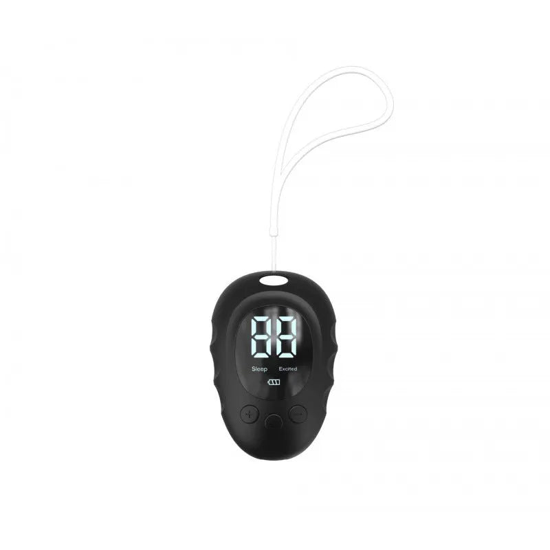 Silicone sleep aid hand grip in white, black, and green colours with sleep monitor and charging cable