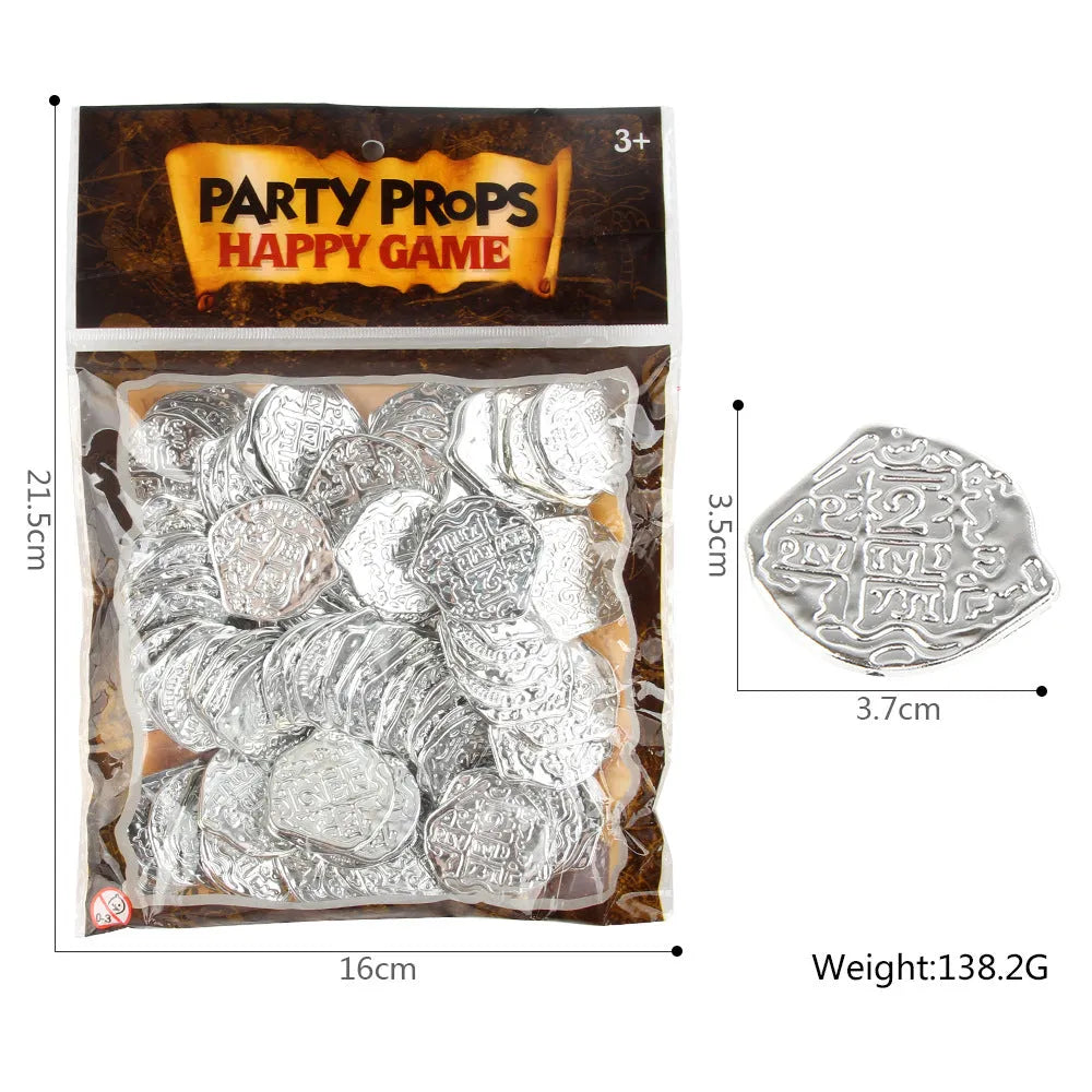 Doli Roman coin set showing 100 plastic coins with electroplated finish in gold, silver, or bronze options