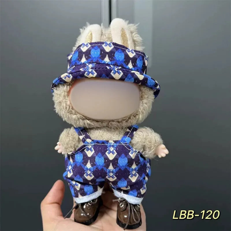 Plastic costume for 17cm vinyl doll in style LBB100 with size chart for fit guidance