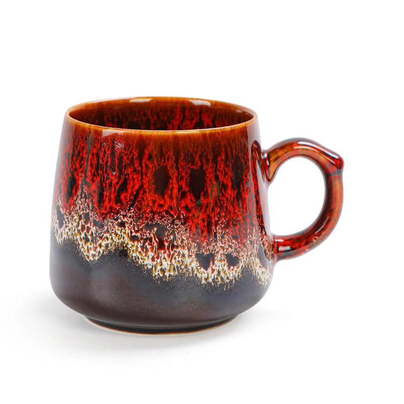 350ml large capacity retro style coffee mug with 8.5cm height and 8cm diameter