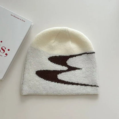 Acrylic beanie hat for men and women in black, grey, or white, M size for autumn and winter.