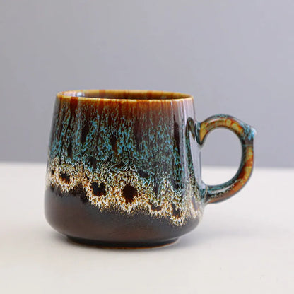 350ml large capacity retro style coffee mug with 8.5cm height and 8cm diameter