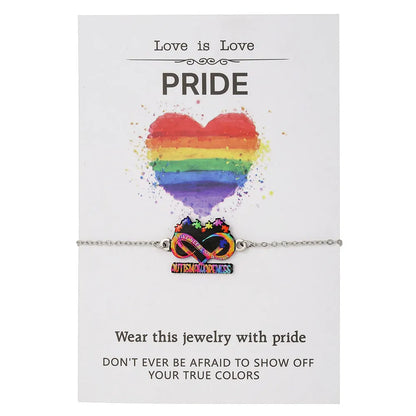 Stainless steel necklace and bracelet set with inspirational colour printing for female wear