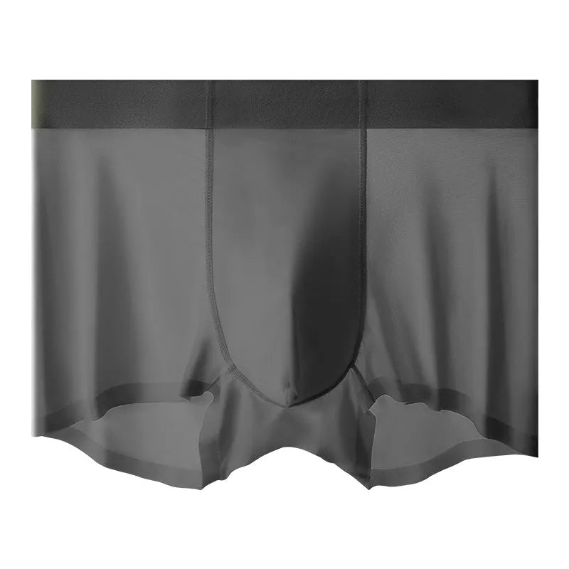 Ice Silk men's shorts in bean green colour showcasing seamless knit design and mid waist fit.