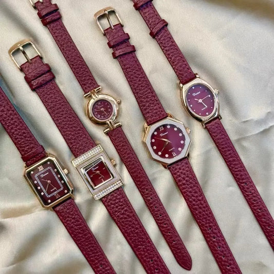 Alloy Ankela Red women's watch showing 8mm thickness and Chinese style design with various colour options
