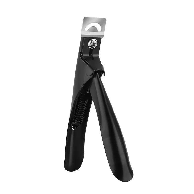 French U-shaped nail scissors with stainless steel blades and electrophoresis coating in black, titanium, or silver handle options