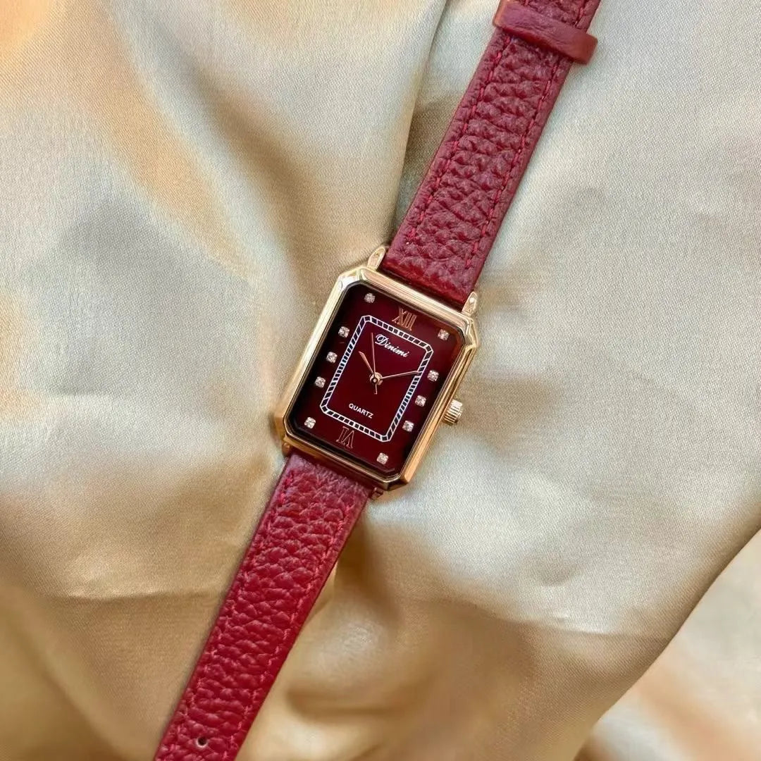 Alloy Ankela Red women's watch showing 8mm thickness and Chinese style design with various colour options
