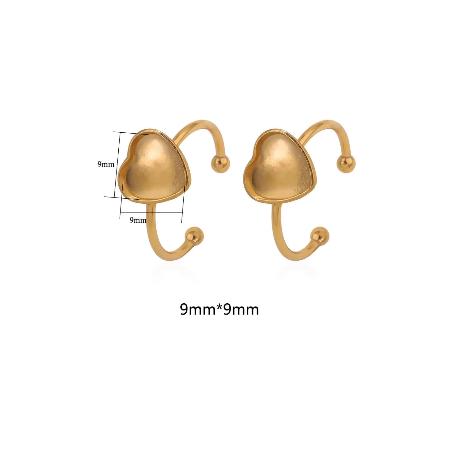 Stainless steel DIY ring setting with electroplated gold finish and totem pattern decoration