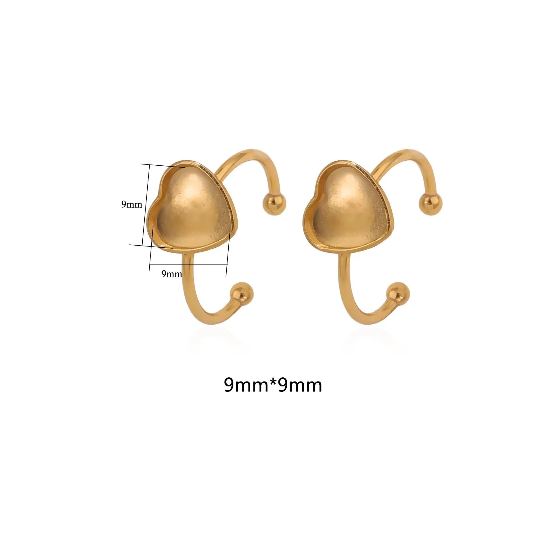 Stainless steel DIY ring setting with electroplated gold finish and totem pattern decoration