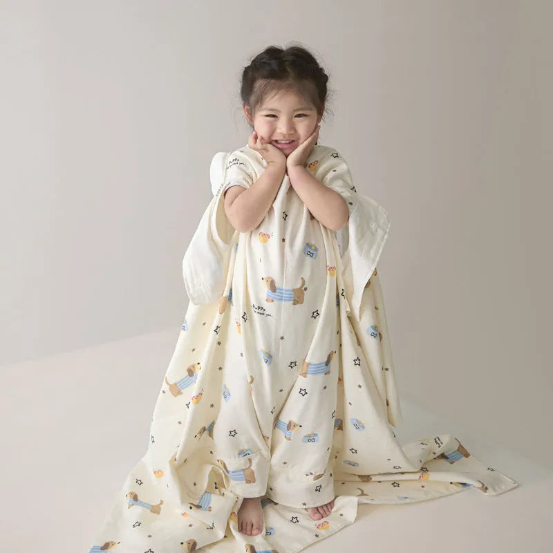 Anti-kick sleeping bag multifunctional cover blanket in summer colour option with antibacterial fibre filling